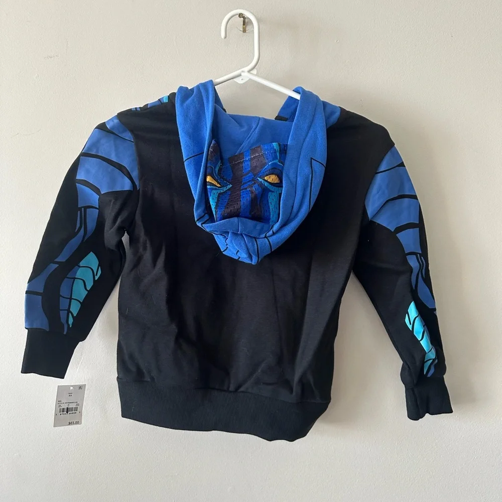 Boys Blue Beetle hooded mask jacket YXS 4/5 nwt - Picture 4 of 4